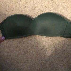 32AA Hunter green Pink strapless bandeau bra